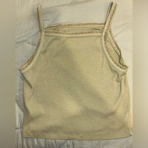 Green lace lined tank